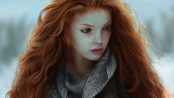 Fantasy Blue-eyed Long-haired Red Hair Teen Girl Wallpaper #373