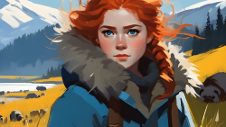 Fantasy Blue-eyed Long-haired Red Hair Teen Girl Wallpaper #594