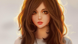 Fantasy Hazel Eyes Long-haired Brunette Teen Girl Wallpaper #375