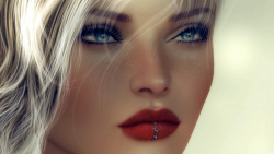 Fantasy Pierced Blue-eyed Long-haired Blonde Teen Girl Wallpaper #415