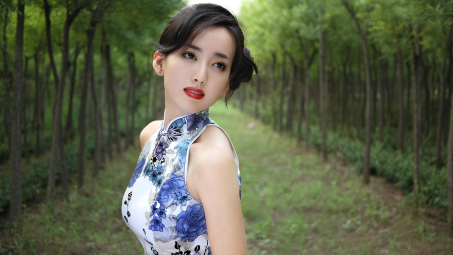 Hú Yǐng Yí Asian Brunette Model Girl Wallpaper #003