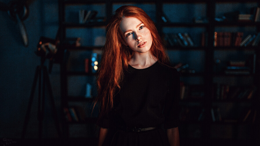 Katya Voronina Russian Long-haired Red Hair Teen Model Girl Wallpaper #001