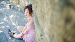Long-haired Mikako Zhang Kaijie Asian Brunette Teen Model Girl Wallpaper #114