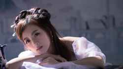 Long-haired Mikako Zhang Kaijie Asian Brunette Teen Model Girl Wallpaper #117