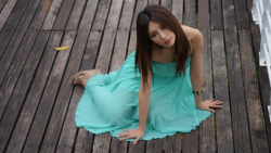 Long-haired Smiling Zhang Qi Jun Taiwanese Asian Model Teen Girl Wallpaper #022