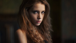 Long-haired Xenia Kokoreva Russian Red Hair Model Girl Wallpaper #003