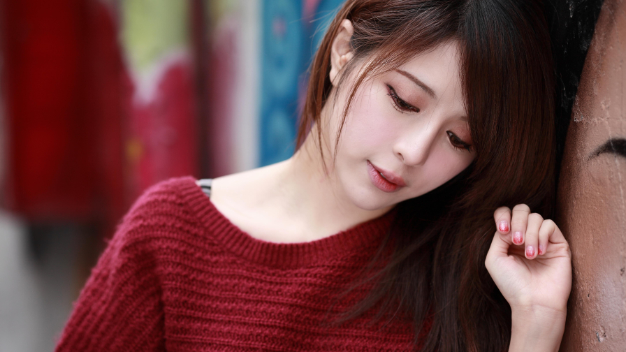 Long-haired Zhang Qi Jun Taiwanese Asian Model Teen Girl Wallpaper #005