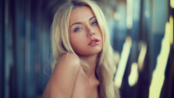Nude Slim Blue-eyed Long-haired Blonde Teen Girl Wallpaper #2337