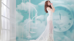 Patty Lai Asian Slim Brunette Bride Girl Wallpaper #001