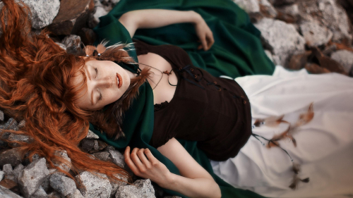 Sexy Beautiful Long-haired Red Hair Cosplay Teen Girl Wallpaper #3267