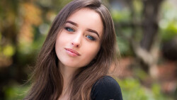 Sexy Blue-eyed Long-haired Brunette Teen Girl Wallpaper #4099