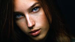 Sexy Blue-eyed Long-haired Brunette Teen Girl Wallpaper #6152