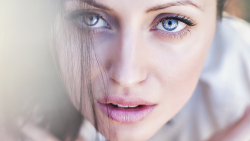 Sexy Blue-eyed Long-haired Brunette Teen Girl Wallpaper #6355