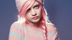 Sexy Blue-eyed Long-haired Pink Hair Teen Girl Wallpaper #5386