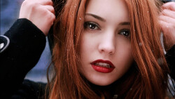 Sexy Brown Eyes Long-haired Red Hair Teen Girl Wallpaper #7168