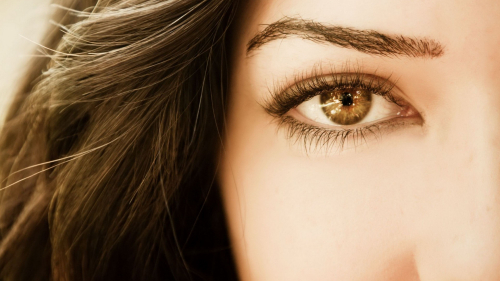 Sexy Hazel Eyes Long-haired Brunette Teen Girl Wallpaper Face Close-up #7750