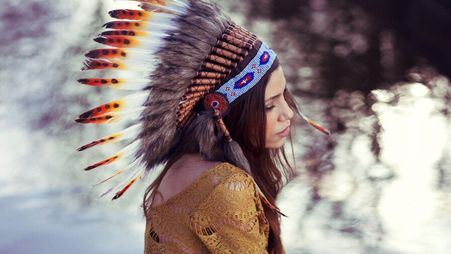 Sexy Long-haired Brunette Native American Teen Girl Wallpaper #6908