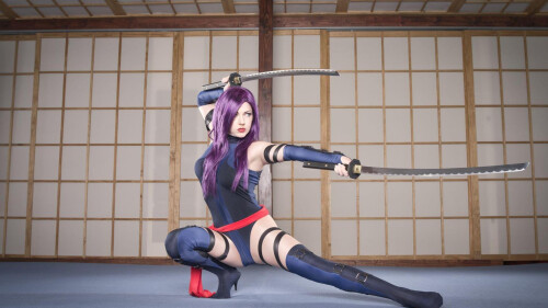 Sexy Long-haired Purple Hair Cosplay Girl Wallpaper #4229
