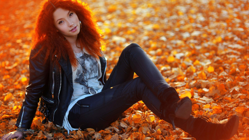 Sexy Long-haired Red Hair Teen Girl Wallpaper #5986