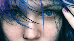 Sexy Pierced Blue-eyed Long-haired Brunette Teen Girl Wallpaper #5227