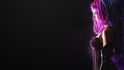 Sexy Purple Hair Teen Girl Wallpaper #3322