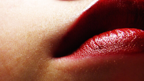 Sexy Red Lips Close Up Girl Wallpaper #5104