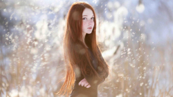 Sexy Skinny Long-haired Red Hair Teen Girl Wallpaper #3792