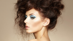 Sexy Slim Blue-eyed Long-haired Brunette Girl Wallpaper #5957