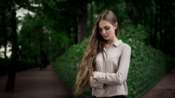 Sexy Slim Long-haired Nadya Papazova Blonde Teen Girl Wallpaper #3328