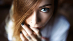 Sexy Slim Tattooed Pierced Blue-eyed Long-haired Blonde Teen Girl Wallpaper #5828