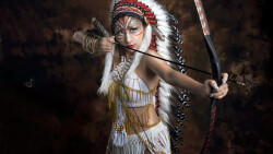 Sexy Tiny Blue-eyed Brunette Native American Teen Girl Wallpaper #5435