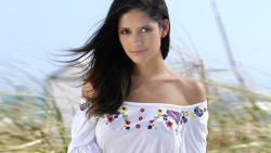 Slim Long-haired Carla Ossa Colombian Brunette Model Girl Wallpaper #019